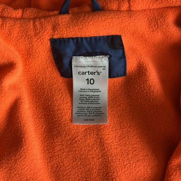 Carter’s Fall/Spring Fleece-Lined Windbreaker Jacket - Size 10 - Picture 4 of 5
